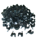 7mm Cable Clips Black (100 pack)