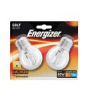 Energizer 46W Clear Golf Ball E27 Lightbulb - Pack Of 2