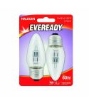 Eveready 46W Halogen Clear Candle E27 Lightbulb - Pack Of 2