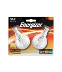 Energizer 20W Halogen Clear Golf E14 Lightbulb - Pack Of 2