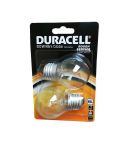 Duracell 60W Rough Service Mini Globe ES / E27 Lightbulb - Pack Of 2