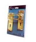 Eclipse Brass Lever Lock Door Handle Set