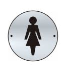 Satin Aluminium Round Ladies Door Sign Disc - 3"