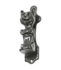Antique Black Ironwork Laughing Cat Door Knocker