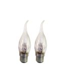 Landlite 42w Halosaver Flame Tipped Clear Candle BC/ B22 Lightbulb - Pack of 2