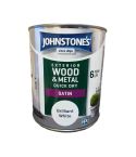Johnstones Exterior Wood & Metal QD Satin Paint - Brilliant White 750ml