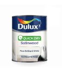 Dulux Quick Dry Satinwood Mid Sheen Paint - Pure Brilliant White 750ml