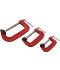 3 Piece G Clamp Set With Soft Jaws (50mm, 75mm & 100mm )
