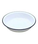 Falcon Enamel White / Blue Round Pie Dish - 18cm