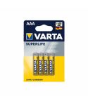 Varta AAA Zinc-Carbon Superlife Battery - Pack Of 4