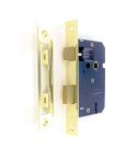 Securit Brass Plated 3 Lever Sash Lock - 63mm