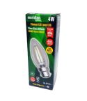 Meridian 4w Filament LED Clear Candle BC/ B22 Lightbulb