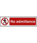 No admittance - PVC Sign (200 x 50mm)