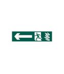 Green PVC Non-Scripted Fire Exit Sign - Direction Pointing Left - 200mmx50mm