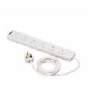 6 Socket Neon Extension Lead White