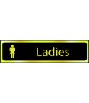 Ladies - Polished Gold Effect Sign (200mm x 50mm)