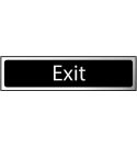 Self-Adhesive Black / Chrome Exit Sign - 200 x 50mm