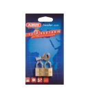 Abus Traveller - Compact Brass Padlock Pack of 2 (20mm)
