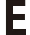 Black Helvetica Bold Condensed Style Vinyl Letter E - 75mm 