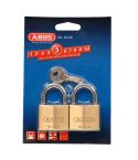 Abus 65/40 40mm Brass Padlock Twin Carded 