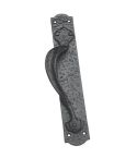 Antique Black Ironwork Pull Handle with Backplate 12" x 2"