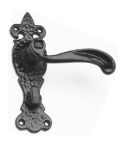 Antique Black Ironwork Bathroom Lever Lock Door Handle