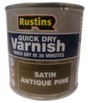 Rustins - Quick Dry Varnish Satin Antique Pine 250ml