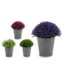 Artificial Flowers in Grey Flower Pot - Assorted Colours 