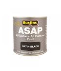Rustins Quick Dry ASAP All Purpose Paint - Black Satin 500ml