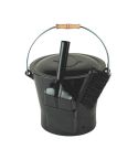 Ash Bucket with lid & slot, including shovel & sweep