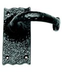 Black Oxford / Cambridge Design Lever Latch Door Handle on Backplate