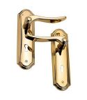 Basta Belair Polished Brass Lever Lock Door Handle Set - Pack of 2
