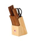 Bergner 13pc Natural Wood Knife Block Set