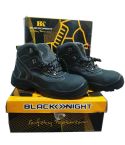 Black Knight Black Leather Safety Boots