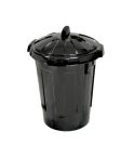 Black Dustbin with Click on Lid - 110L