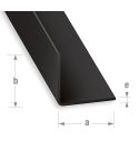 Black PVC Equal Corner - 10mm x 10mm x 1mm x 1m 