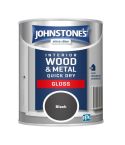 Johnstones Quick Dry Black Gloss Paint - 750ml
