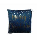 Night Blue / Gold Merry Christmas Winter Cushion