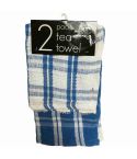 Globe Mill Textiles Terry Design Tea Towel - Blue Pack Of 2