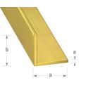 Brass Equal Corner Steel Profile 15mm x 15mm x 1.5mm x 1m