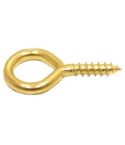 14mm x 1mm Electro Brassed Picture Screw Eyes - (Each)