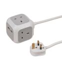 Brennenstuhl 3 Plug Socket & 2 USB Charger 3m Cable