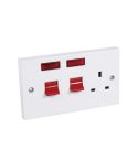 CED 45A DP Double Switch Socket with Neon