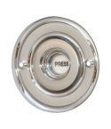 Circular Bell Push with China Press Button 76mm - Bright Chrome