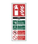Fire extinguisher composite - CO2 - PVC Sign  (75mm x 200mm)