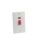 45 Amp 1 Gang Wall Cooker Switch with Neon White