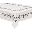 Cotton Christmas Holly Tablecloth 
