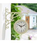 York Station Wall Clock & Thermometer 5.5in - Cream