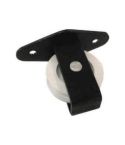 Crompton Single Upright Pulley - Black with White wheel