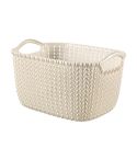 Curver Knit Oasis White Rectangular Basket - 8L